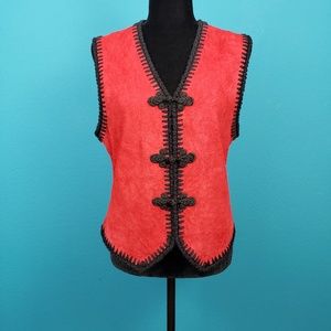 🍒 ETOSHA Suede and Crochet Vest // (GENUINE LEATHER SUEDE)